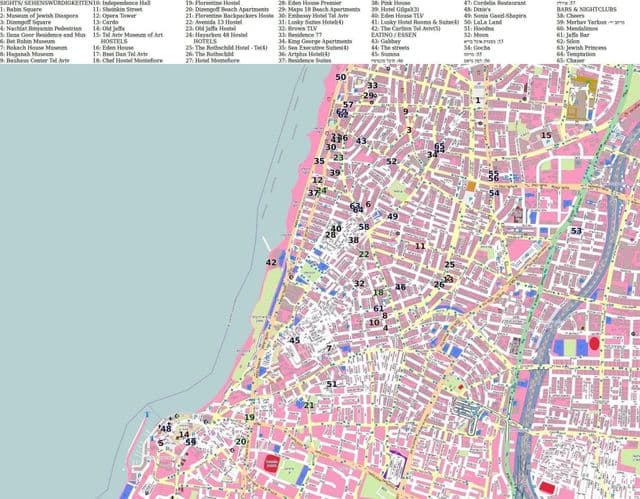 Cartina di Tel Aviv