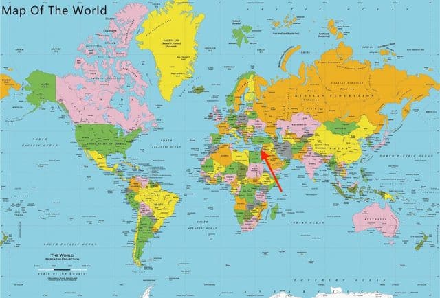 Posizione di Tel Aviv sulla mappa del mondo