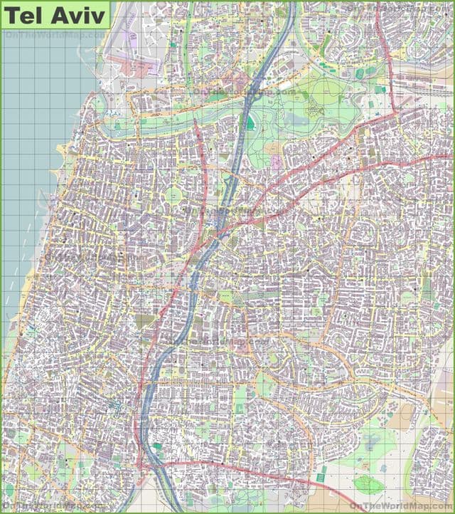 Mappa delle strade di Tel Aviv