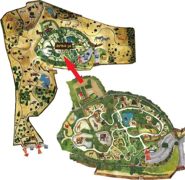 Mappa del parco dello zoo di Tel Aviv